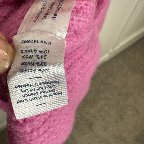 Marine Layer Women's Pink Evelyn Dream Yarn Pullover Sweater Size Large - Picture 4 of 6
